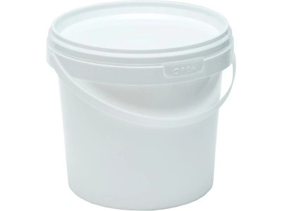 Ведро 1,1л. круглое, с белой крышкой, арт. ВП 1,1 бел, код: 28120