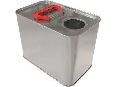 Канистра металл 2л. прямоугольная, с ручкой пластик, с отверстием под берикап 42мм, арт. КМ-2н без берикапа 42мм, код: 28774