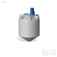 Емкость K 200 литров с пропеллерной мешалкой без обрешетки