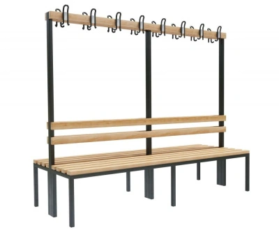 Скамейка с вешалкой для раздевалок «Бэйсик Дуо» двухсторонняя