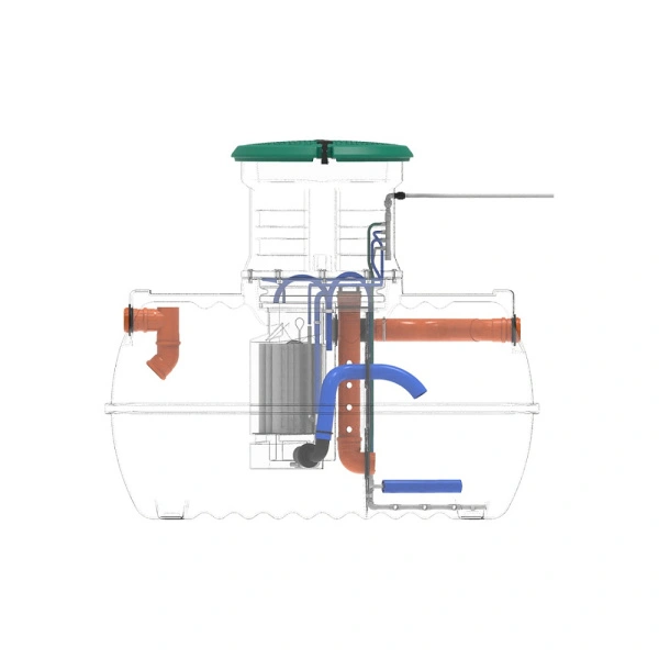 Автономная канализация Rostok Ground 4 с горловиной 600 мм и принудительным отведением стоков 