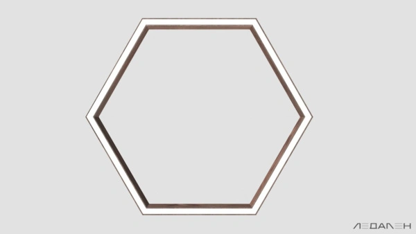 Шестиугольный светильник WOOD HEXAGON 6000K 80W, корпус Американский орех