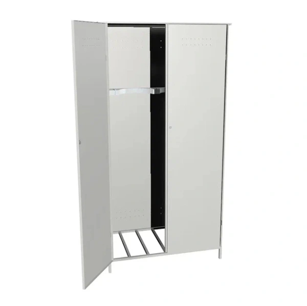 Усиленный шкаф с решетчатым дном для 2х кислородных баллонов 1,2мм 2000x1000x560 мм Светло-серый