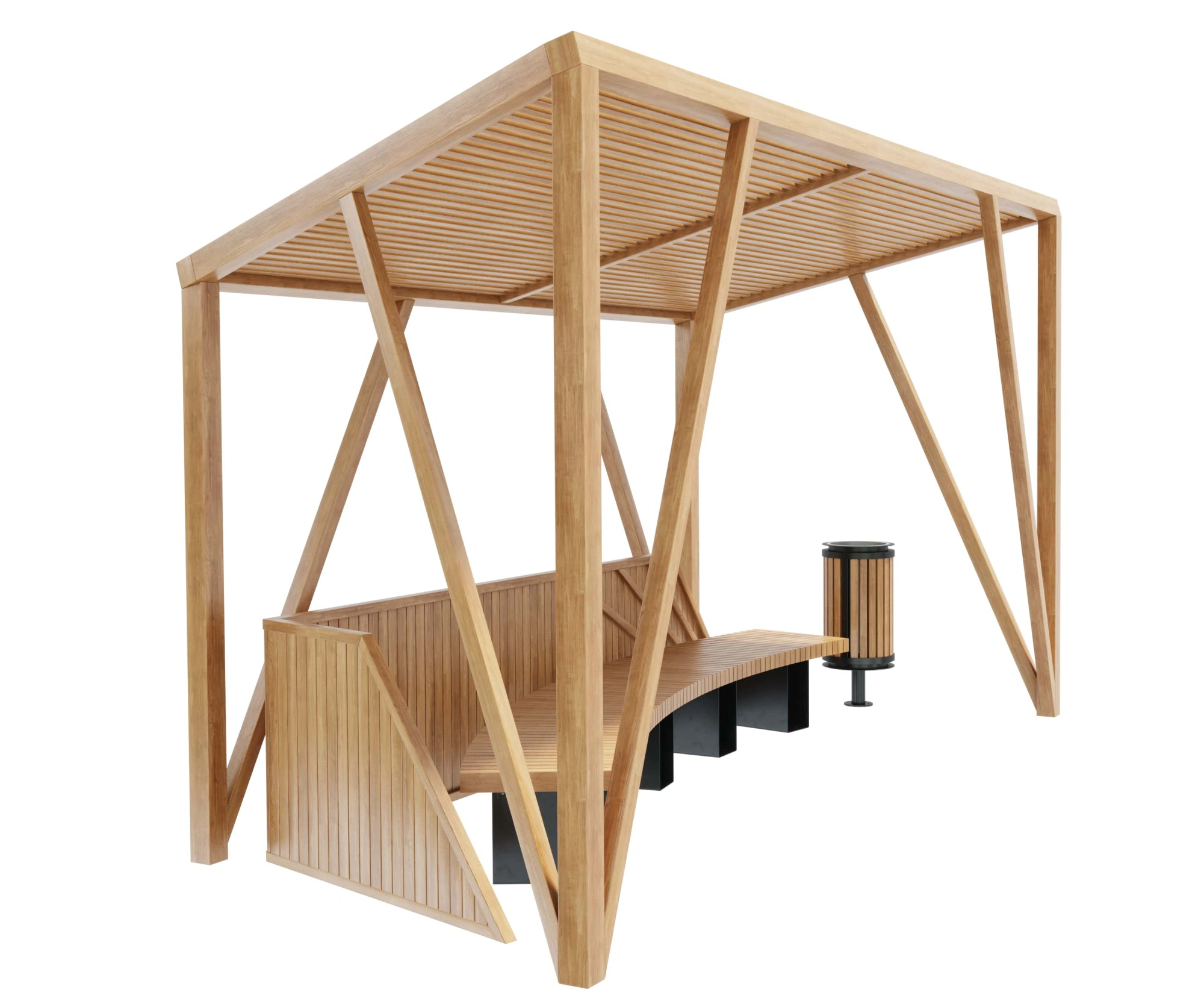 Навес теневой тип 5 Стандарт (со стенкой)