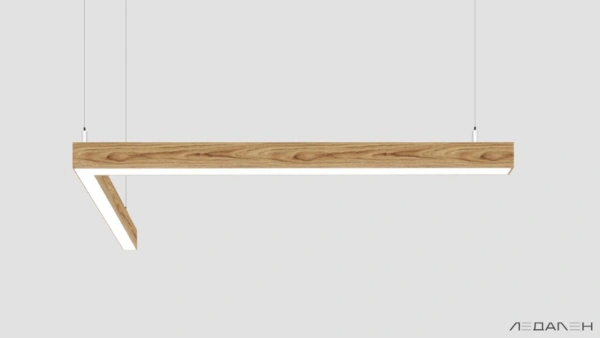 L-образный светильник WOOD ANGLE L 6000K 65W Ясень оливковый, корпус 