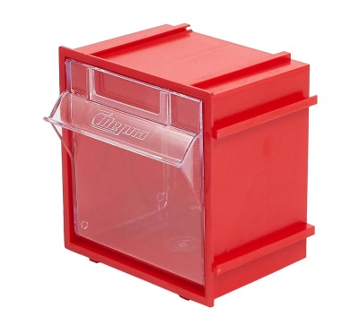Короб откидной Стелла-техник F-70-1А , 70х60х76мм, красный, прозрачный