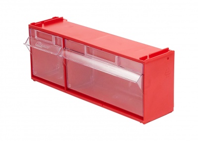 Короб откидной Стелла-техник F-300-2 , 300х96х112мм, красный, прозрачный