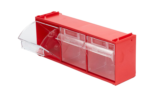 Короб откидной Стелла-техник F-300-3 , 300х96х112мм, красный, прозрачный