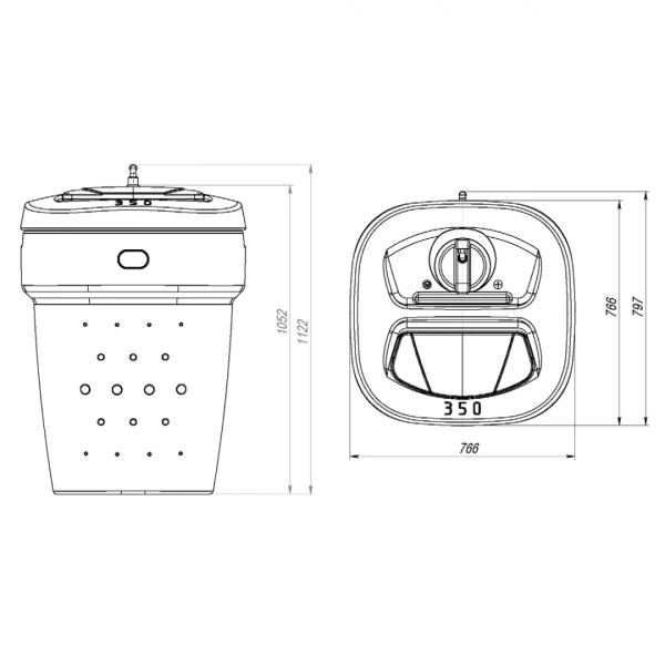 Солевой бак 350 литров (в сборе) белый