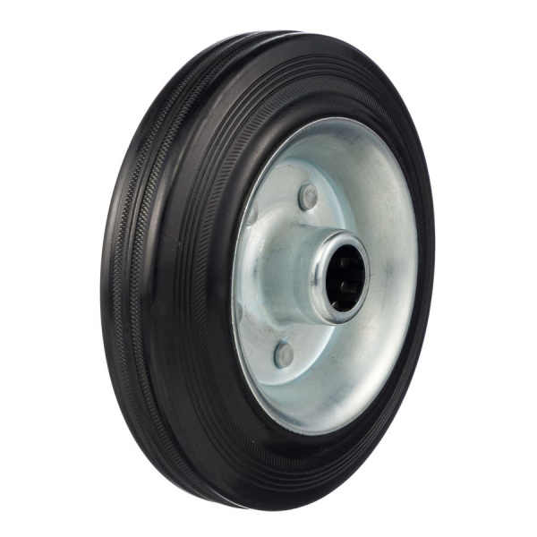 Колесо под ось 20 мм Стелла-техник 4000-160 диаметр 160мм, грузоподъемность 145кг, резина, металл